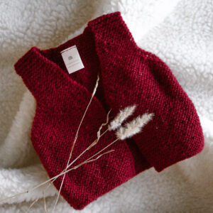 woolen gilet happy red