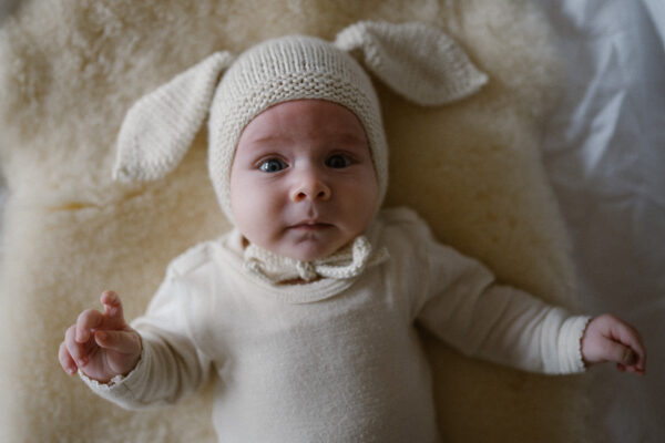 merino bunny hat cream - Afbeelding 2