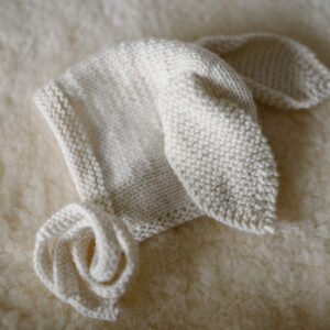 merino bunny hat cream