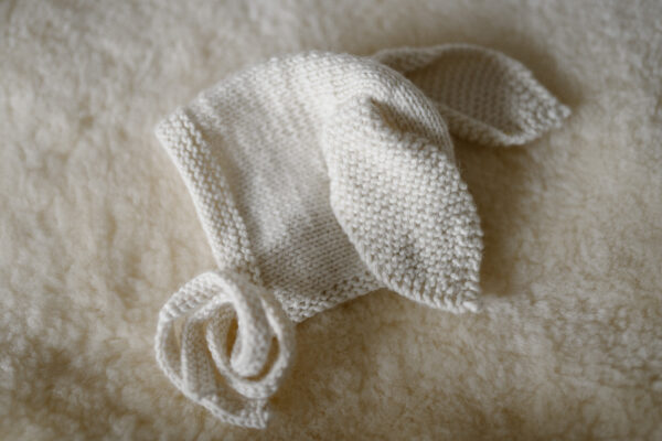 merino bunny hat cream